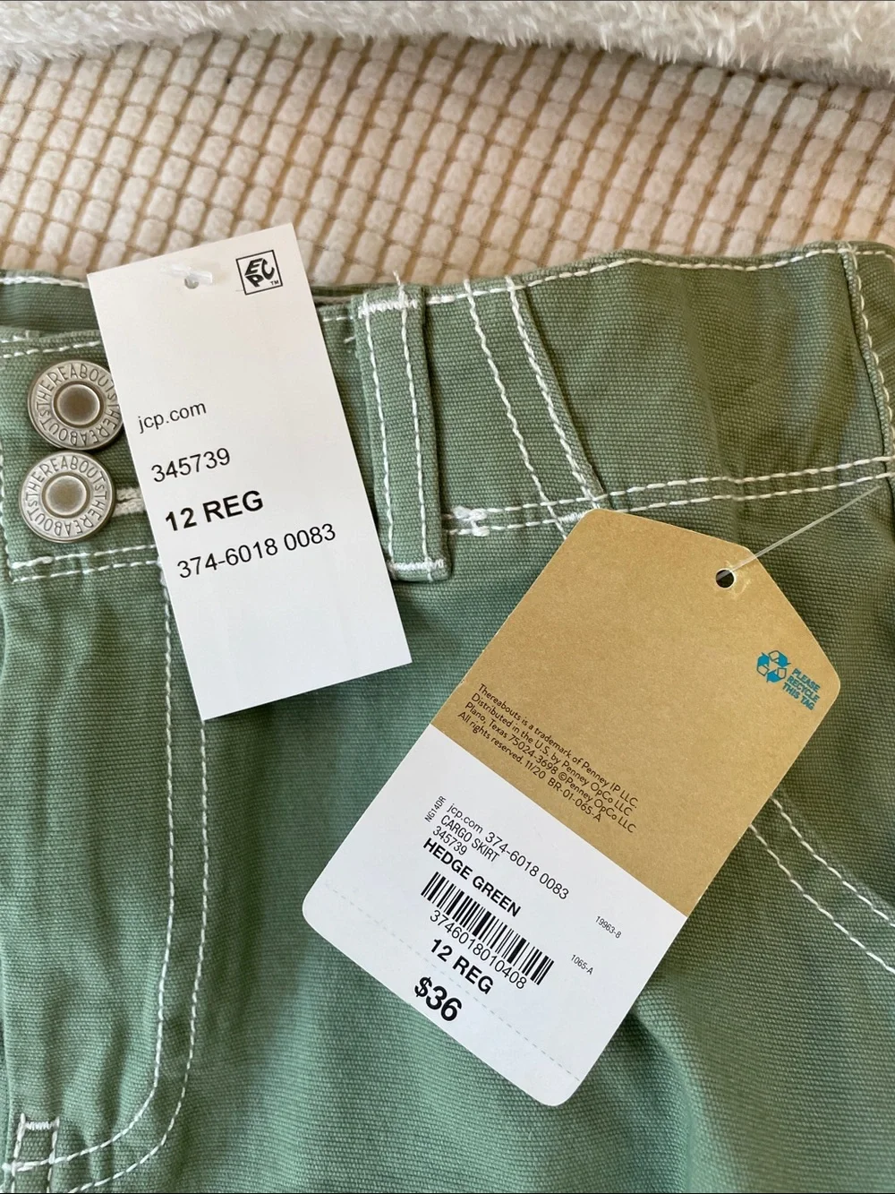 Girls Olive Green Cargo Skirt NWT